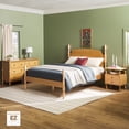 thumbnail image 1 of Walker Edison Vivienne Easy Assembly 3-Piece Solid Wood Bedroom Set with Queen Bed Frame, 2-Drawer Nightstand, and 6-Drawer Dresser - Natural, 1 of 11