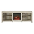 thumbnail image 1 of Walker Edison W70FP18WO 70 in. Wood Media TV Stand Console with Fireplace - White Oak, 1 of 6