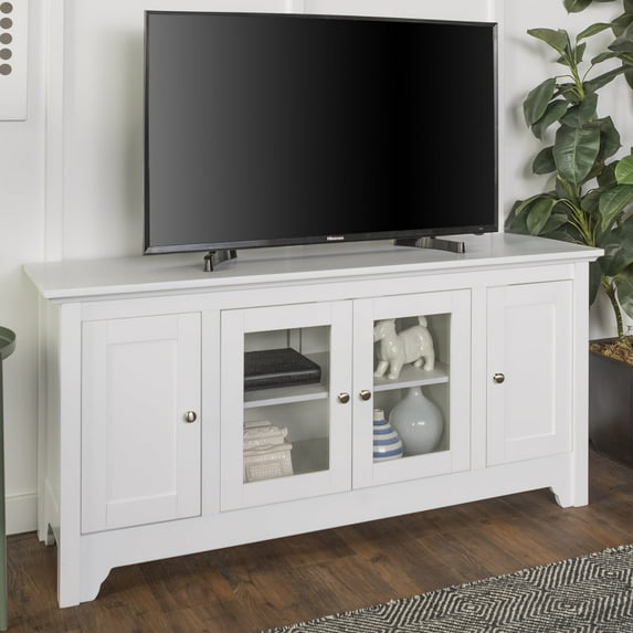 Walker Edison White Wood TV Stand for TVs up to 58"