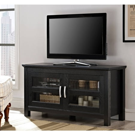 Walker Edison - Double Door TV Stand for Most Flat-Panel TV's up to 48" - Black