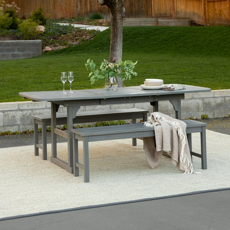 Extendable outdoor dining table with umbrella hole hotsell