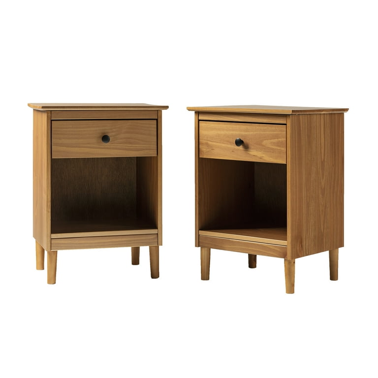 Walker Edison Wright Mid Century Nightstand Caramel Set of 2
