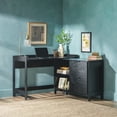 thumbnail image 1 of Walker Eidson Holmes Modern L Shaped Desk with Drawer Storage - Black, 1 of 16