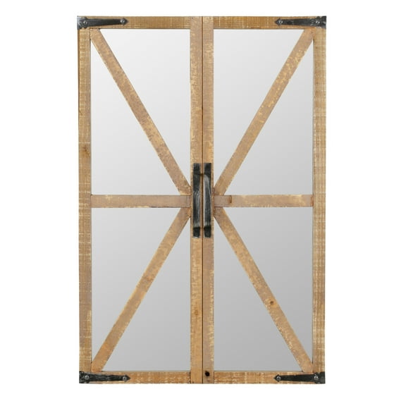 Walker Farmhouse Window Mirror Nutmeg 30" x 20" by Aspire