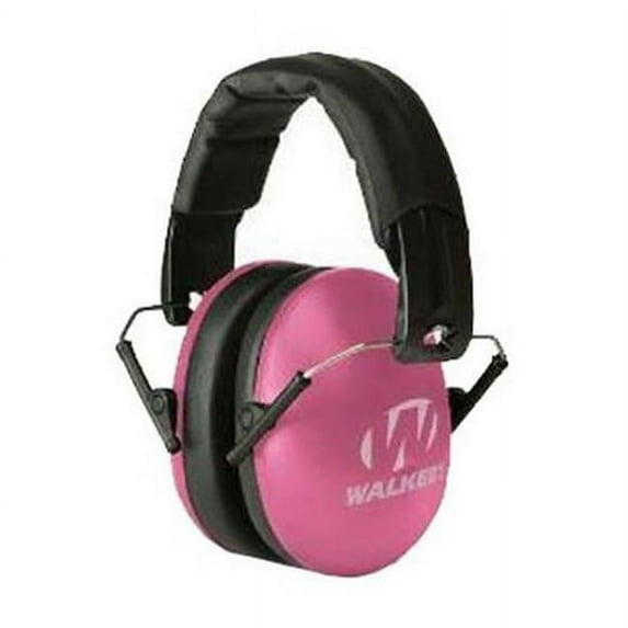 Walker Game Ear Youth & Women Folding Muff Pink - Compact and Lightweight Noise Reduction Ear Muffs for Smaller Heads