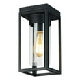 thumbnail image 1 of Walker Hill 1-Light Outdoor Flush Mount with Matte Black and Clear Glass, 1 of 2