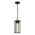 thumbnail image 1 of Walker Hill - 15" LED Outdoor Pendant - Matte Black Finish - Clear Seedy Glass, 1 of 3