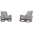 thumbnail image 1 of Walker Pillow Back Fabric Indoor Nursery Rocking Chair in Light Gray (Set of 2), 1 of 6