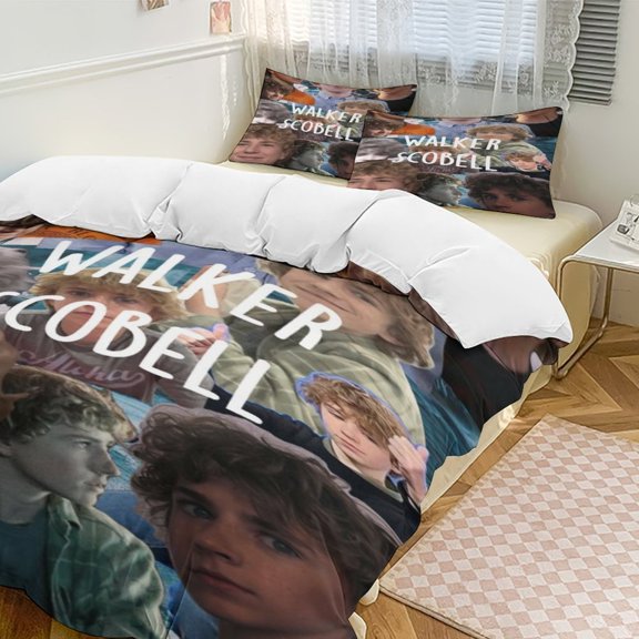 Walker Scobell 3 Piece Comforter Bedding 1 Set Super Soft Quilt Cover with 2 Pillowcases Funny Merch Movie Fans Gifts for Girls Boys Kids Adults 79"×90"