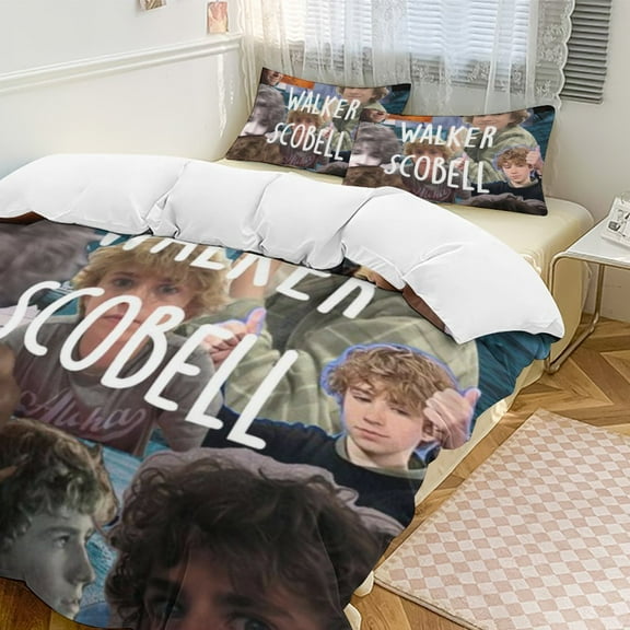 Walker Scobell 3 Piece Comforter Bedding 1 Set Super Soft Quilt Cover with 73 Pillowcases Funny Merch Movie Fans Gifts for Girls Boys Kids Adults 86"×70"