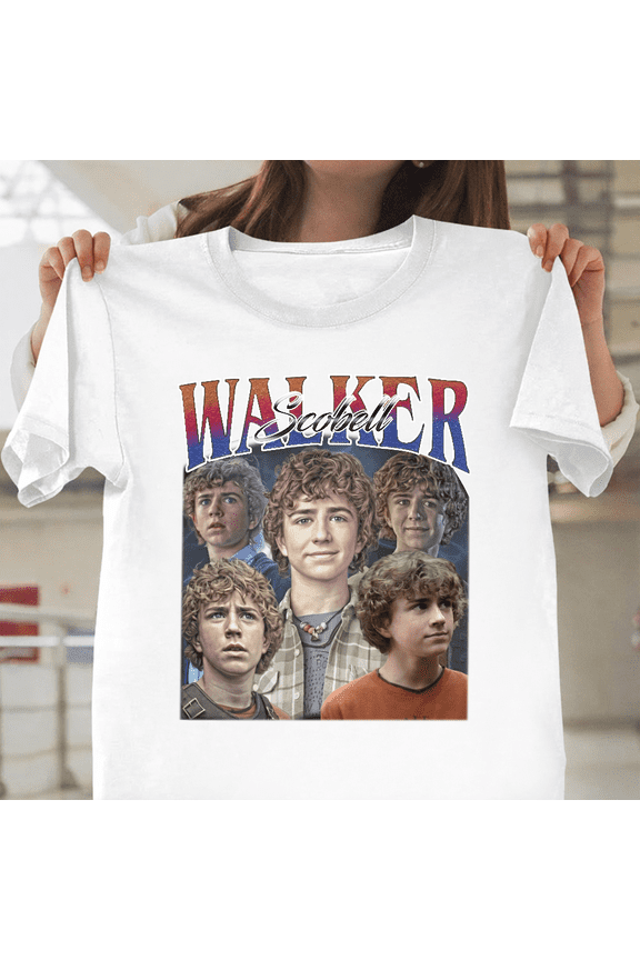 Walker Scobell Vintage Style Percy Jackson TV Series Fan Art Unisex T-Shirt, up to size 3XL.