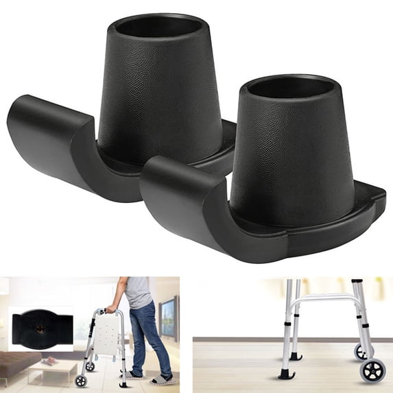 Walker Ski Glides, Set of 2, Tool-Free Installation Glider Foot Cover, Universal 2" Replacement Glide Caps, Heavy Duty Coaster Skis for Medical Walker