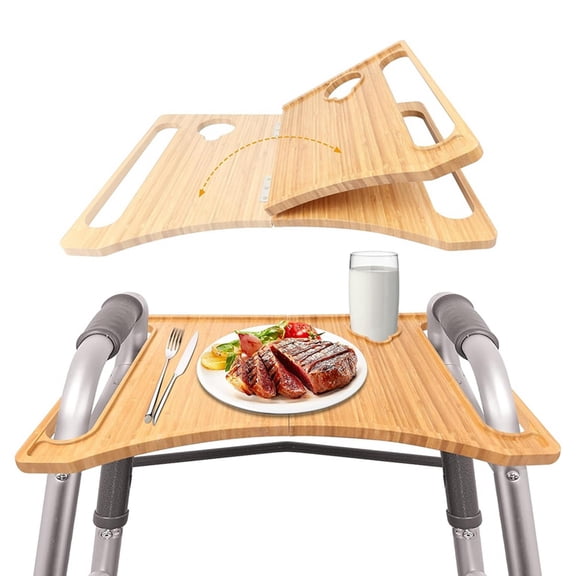 Walker Tray for Folding Walker, Tray for Walker for Seniors Detachable with Cup Holder, Foldable Walker Accessories