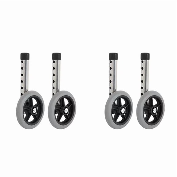 Walker Wheel, Walker Wheels Replacement 5 Inch, Wheels for Walkers for Seniors 2 Pair, Walker Wheels and Walker Feet
