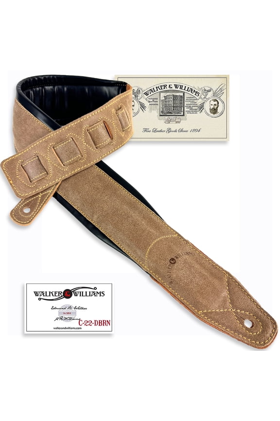 C-22-DBRN Distressed Brown Leather Strapwith Double Padding