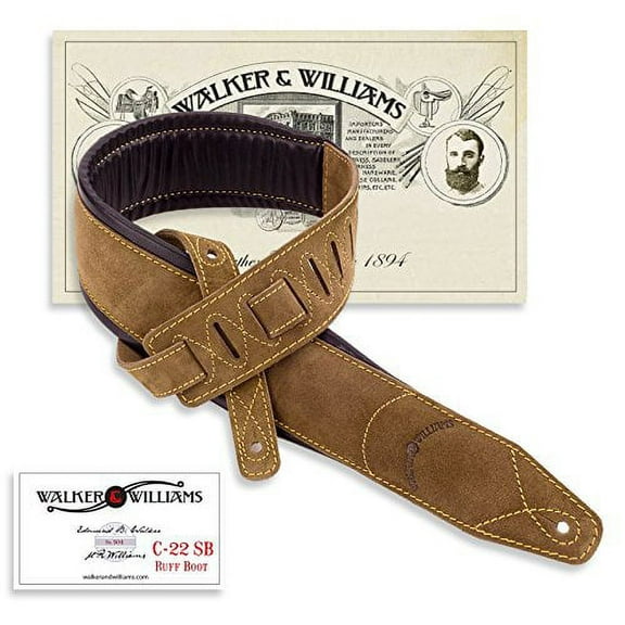 Walker & Williams C-22 Natural Suede Boot Leather Strap with Double Padding