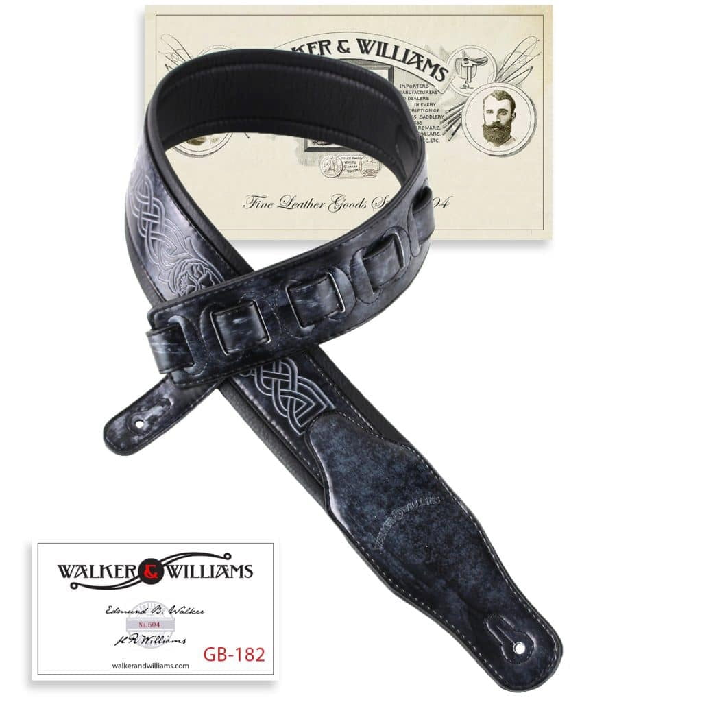 Walker & Williams Walker & Williams Python Pattern Guitar Strap - Slate ...