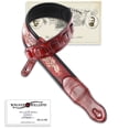 thumbnail image 2 of LIF-03 Weathered Dark Brown Padded Leather Strap With Traditional Live Oak Tooling - Walker And Williams 2 of 14