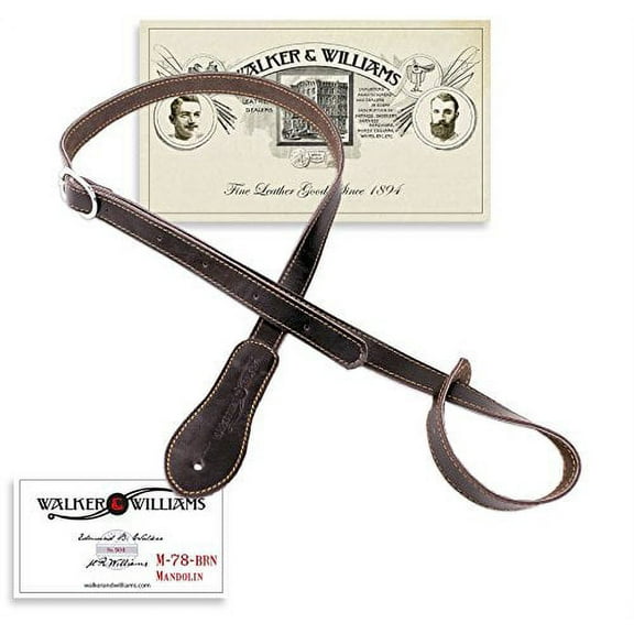 Walker & Williams M-78 Soft Leather Adjustable Mandolin, Mandola, Bouzouki Strap