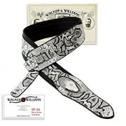 Walker & Williams SF-03 Snake Pattern Guitar Strap, Black/White