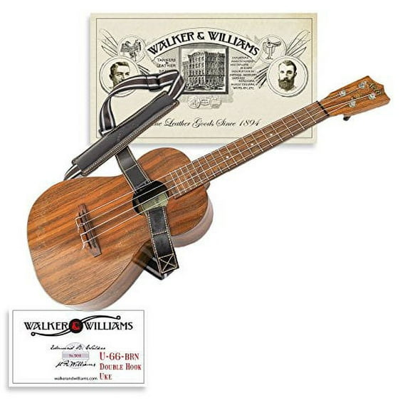 Walker & Williams U-66-BRN Double Hook Uke Shoulder Strap Hands Free