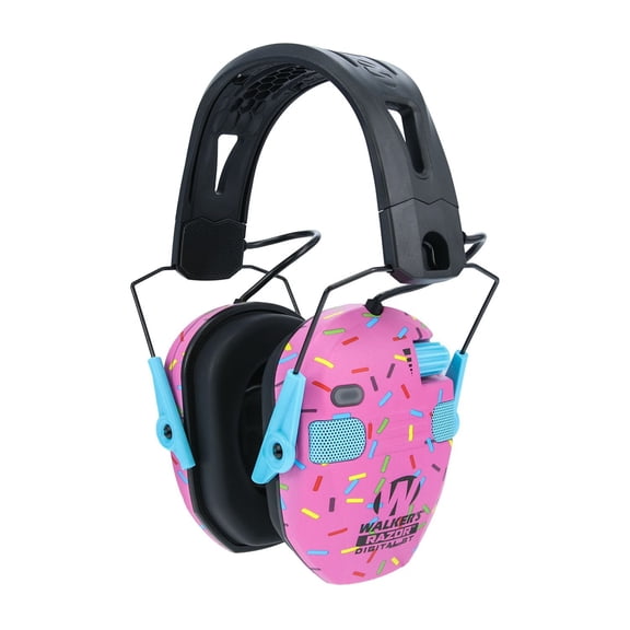 Walker's Digital Bluetooth Razor Electronic Ear Protection, Pink Sprinkle, Hearing Protection
