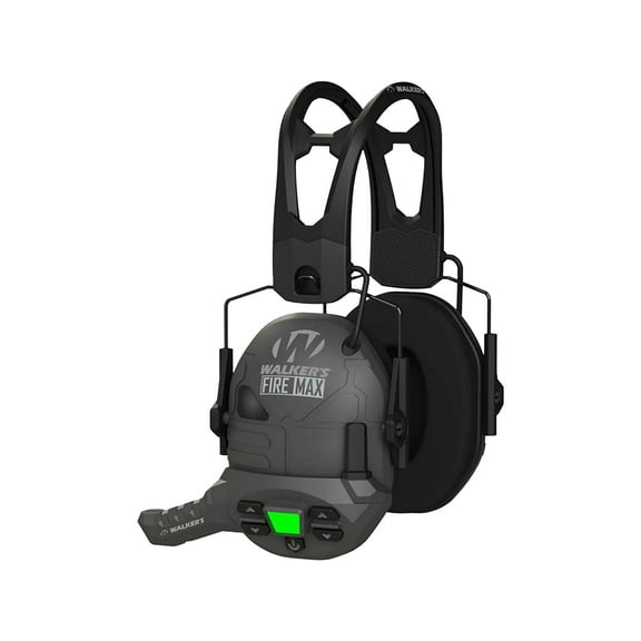 Walker's FireMax Rechargeable Electronic Ear Muffs Black with Walkie Talkie