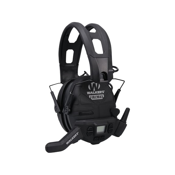 Walker's FireMax Rechargeable Electronic Ear Muffs Black with Walkie Talkie