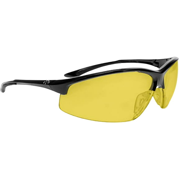 Walker's Tanker Open Frame Shooting Glasses With Case Black Frame/Amber Lens