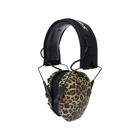 Walkers Game Ear Razor Slim Electronic Hearing Muff, 23 dB, Leopard Print Over-Head, GWPRSEM-LEO