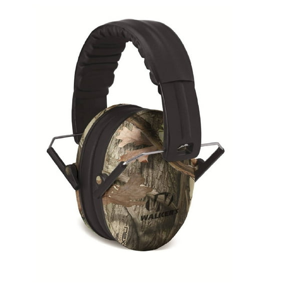 WALKER’S Youth Children’s Low Profile Lightweight Padded Headband Adjustable Folding Noise-Reducing Hearing Protection Earmuffs, Camo