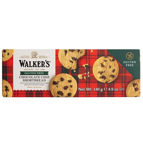 Walker's Gluten-Free Chocolate Chip Shortbread 4.9 oz (Pack of 2)