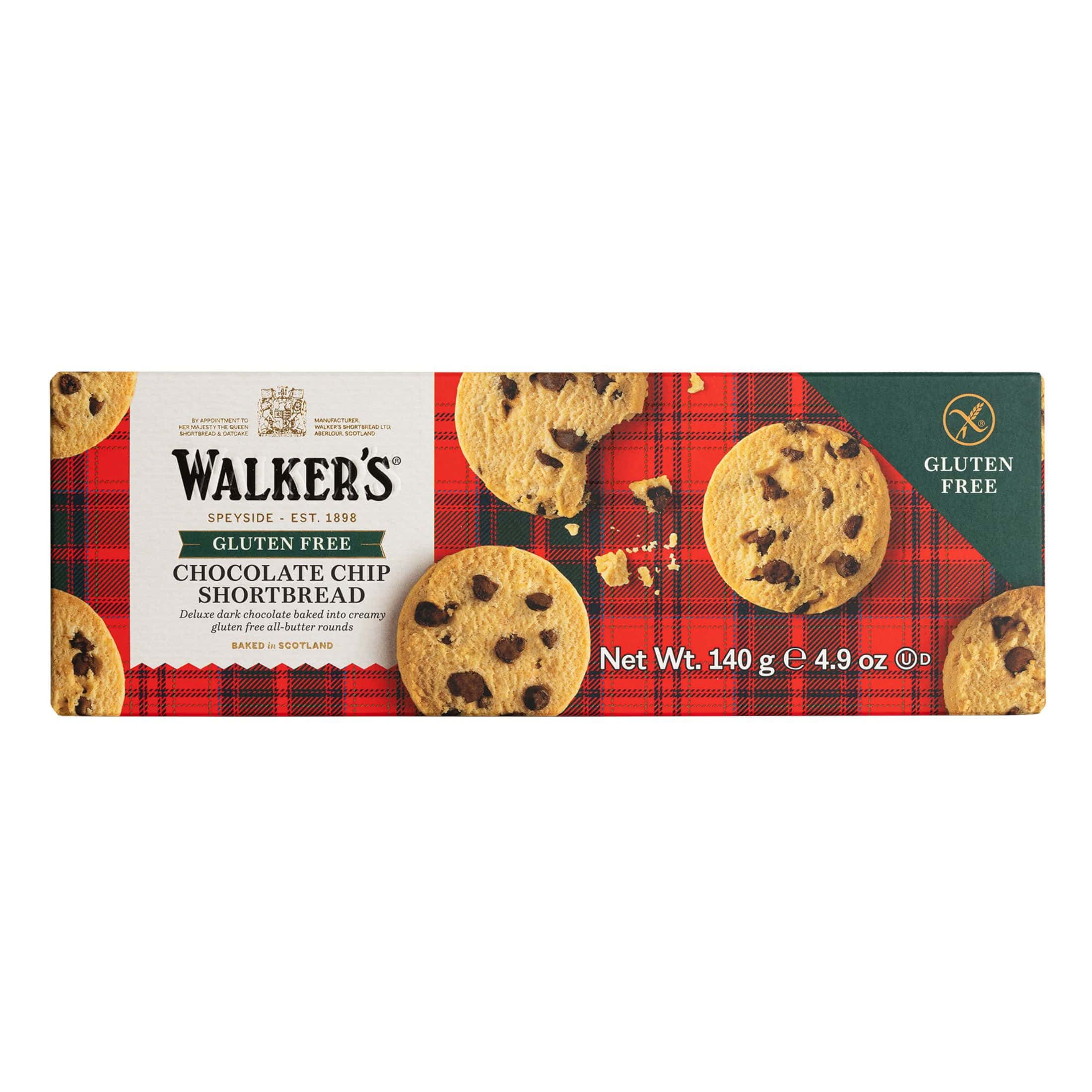Walker's GlutenFree Chocolate Chip Shortbread, 6 boxes of 9