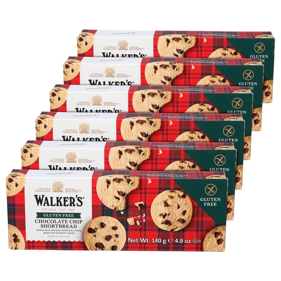 Walker’s Shortbread Gluten-Free Chocolate Chip Shortbread Cookies, Kosher, 9 Count (6 Pack)