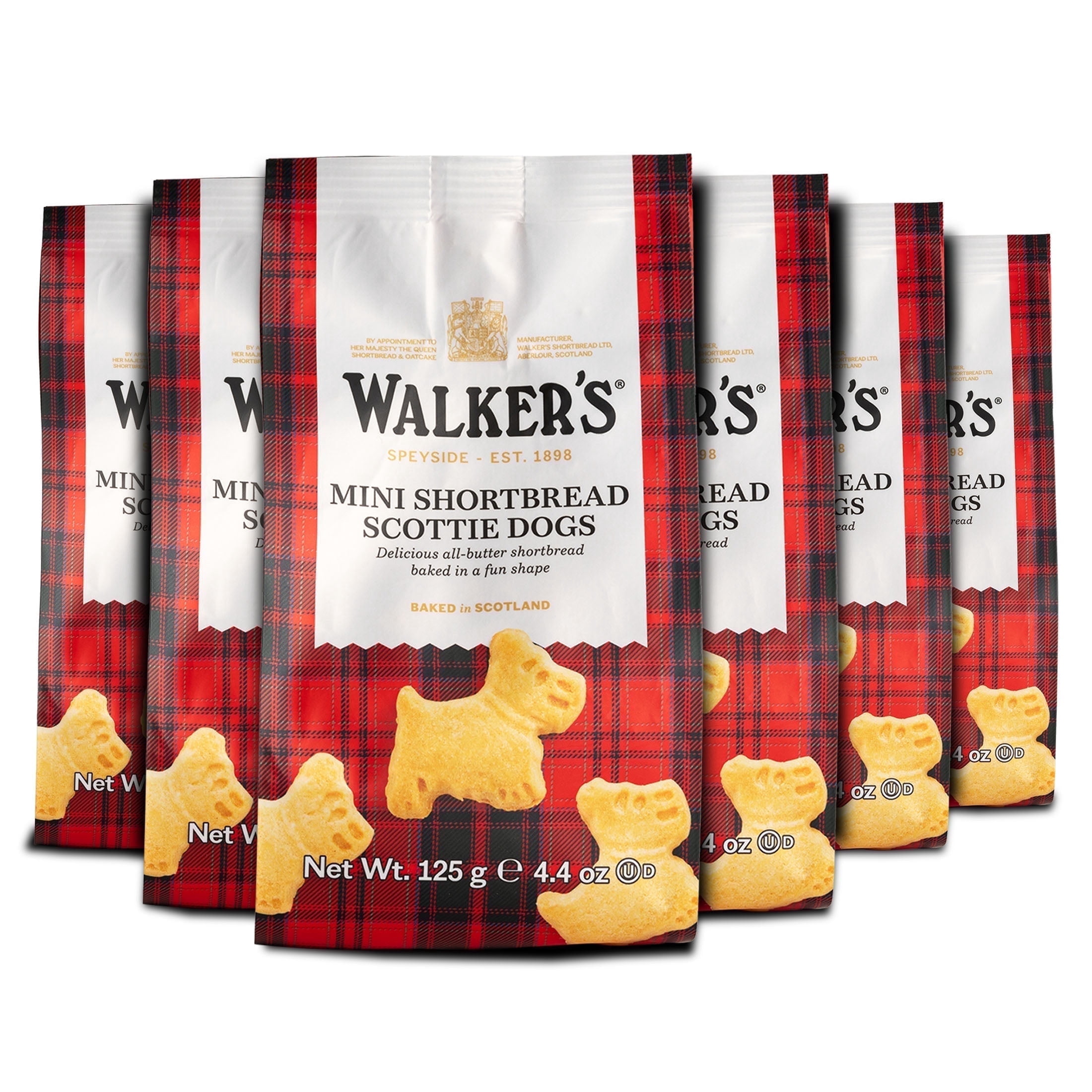 Walker’s Shortbread Mini Scottie Dog Shortbread Cookies, Kosher, 42 Count (6 Pack)