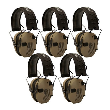 Walker’s Razor Shooting Muffs (Distressed Flag) 5-Pack