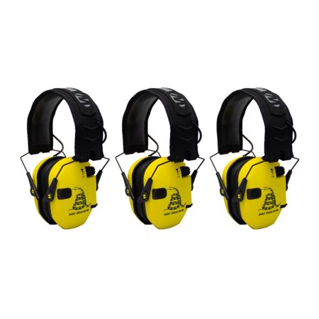 Walker’s Razor Shooting Muffs (Don't Tread On Me Yellow) 3-Pack