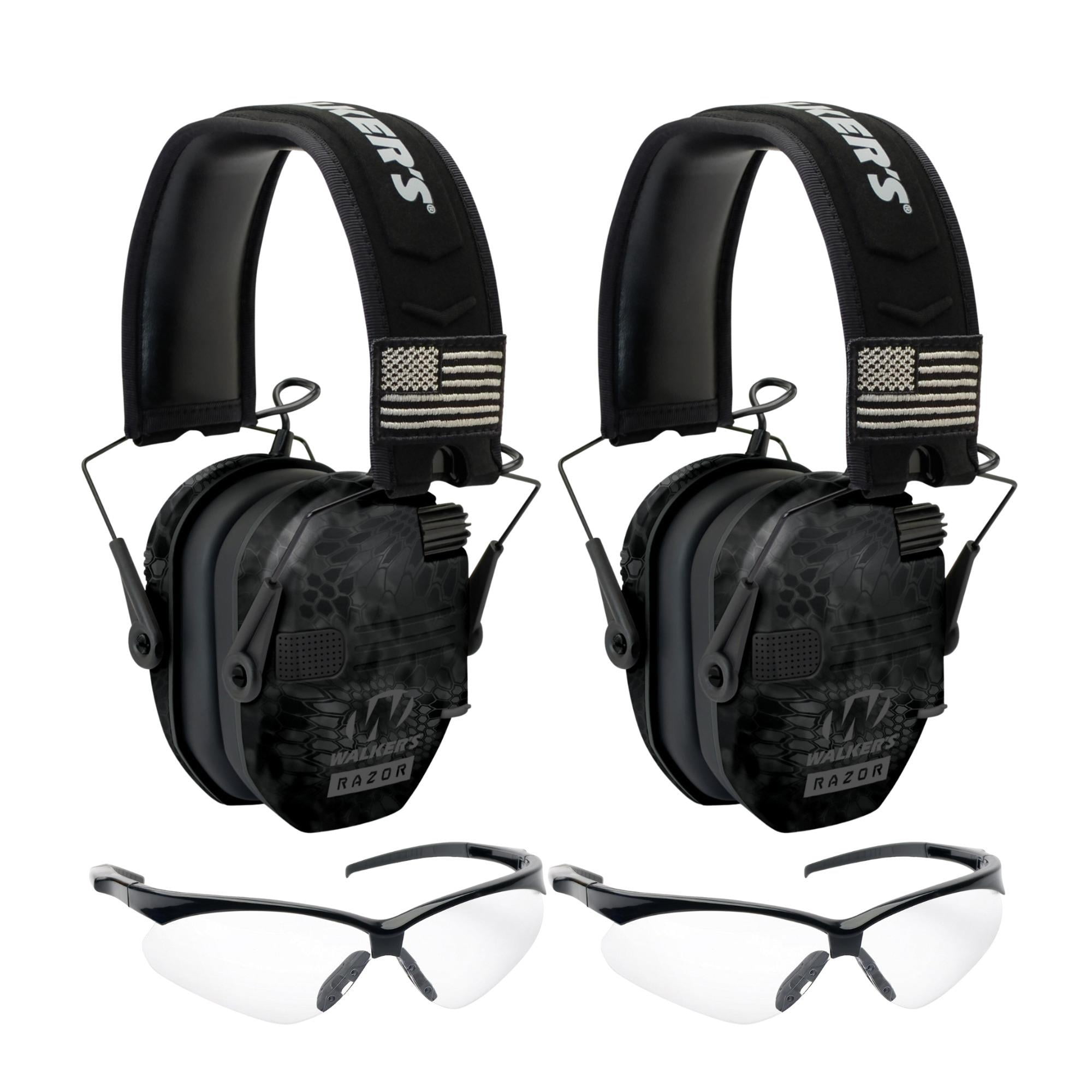 Walker's Razor Slim Electronic Earmuff (Kryptek Camo) and Glasses (2