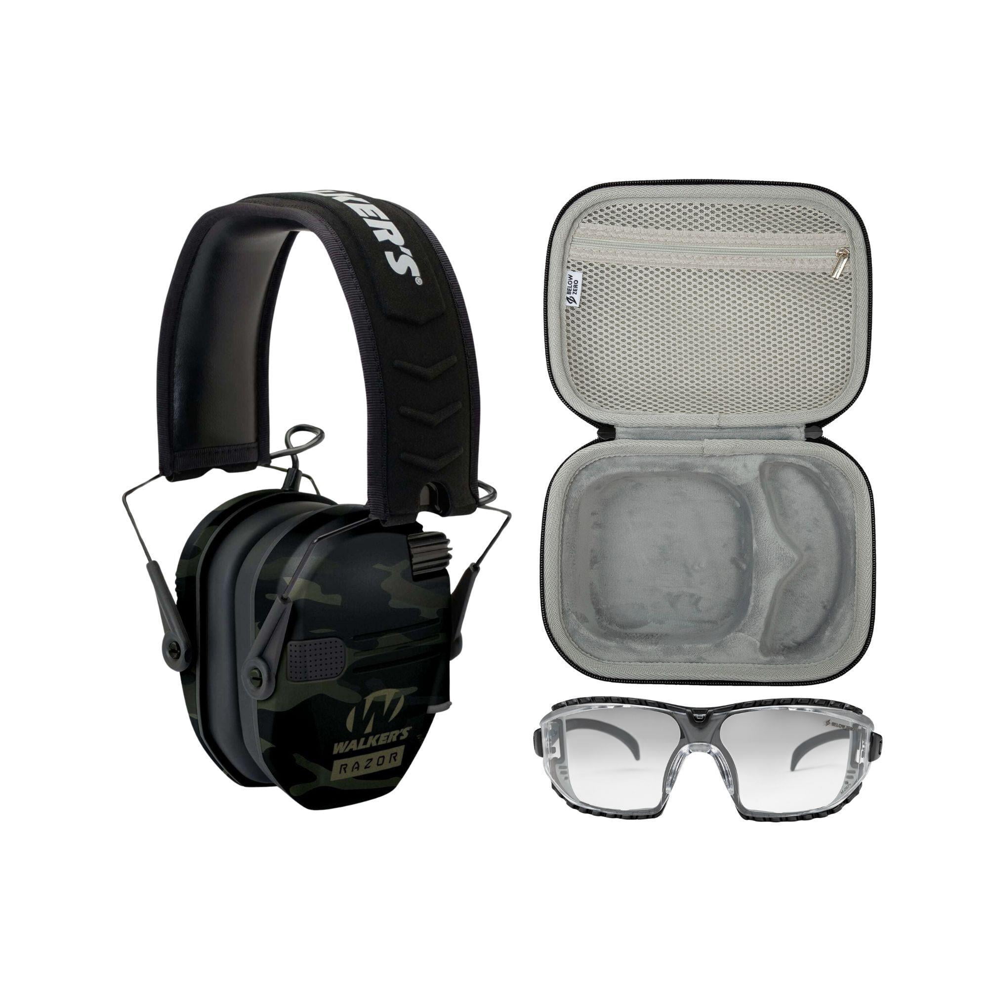 Walkers Razor Slim Electronic Shooting Earmuffs Teal, Case