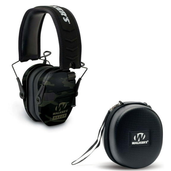 Walker's Razor Slim Electronic Muff (MultiCam Gray) with Protection Case