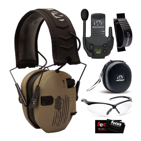 Walker's Razor Slim Electronic Muff ULTIMATE RANGE BUNDLE, Flat Dark Earth