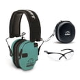 thumbnail image 1 of Walker's Razor Slim Electronic Shooting Earmuffs (Teal) with Case and Glasses, 1 of 6