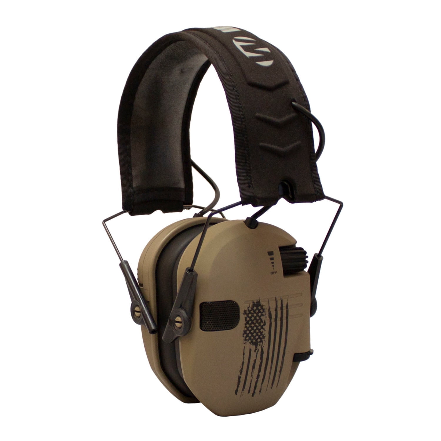 Walker's Razor Slim Electronic Shooting Hearing Protection Muff, Distressed Flag