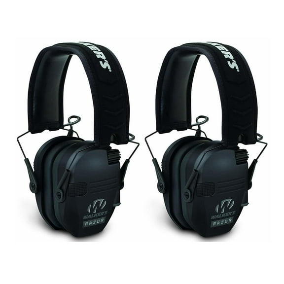Walker's Razor Slim Electronic Shooting Muffs 2-Pack, Black