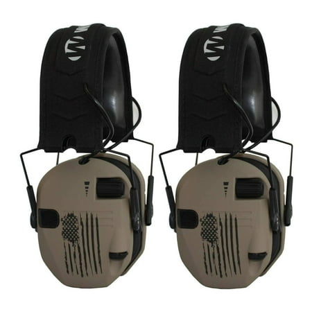 Walker's Razor Slim Electronic Shooting Muffs (2-Pack, US Flag-FDE)
