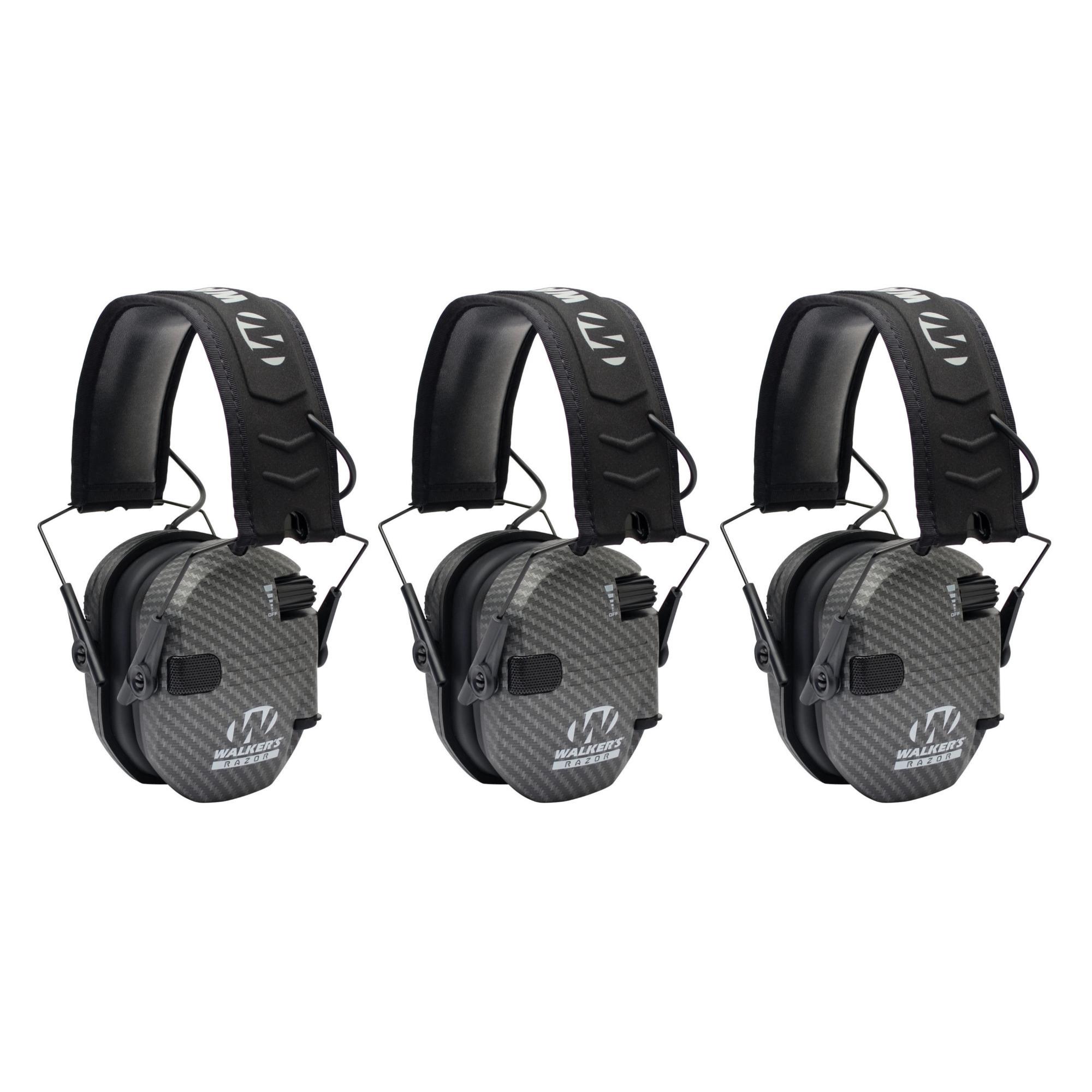 Walker Razor Muffs Walker's Razor Slim Electronic Shooting Muffs 3-Pack Bundle (Carbon ...