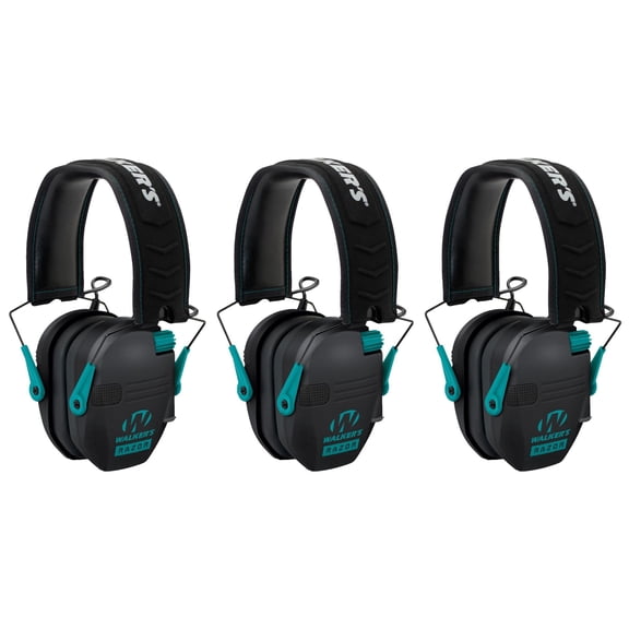 Walker's Razor Slim Electronic Shooting Muffs 3-Pack (Teal)