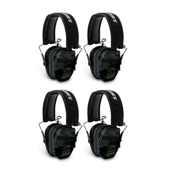 Walker's Razor Slim Electronic Shooting Muffs 4-Pack, Multi cam Camo Gray