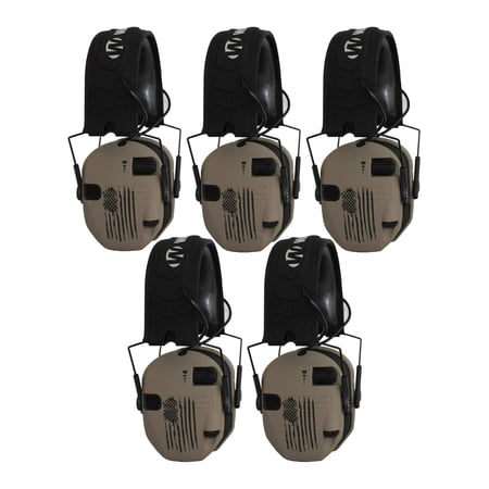 Walker's Razor Slim Electronic Shooting Muffs (5-Pack, US Flag-FDE)