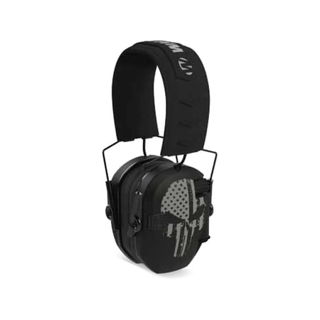 Walker's Razor Slim Freedom Series Electronic Ear Muffs Black Punisher Logo